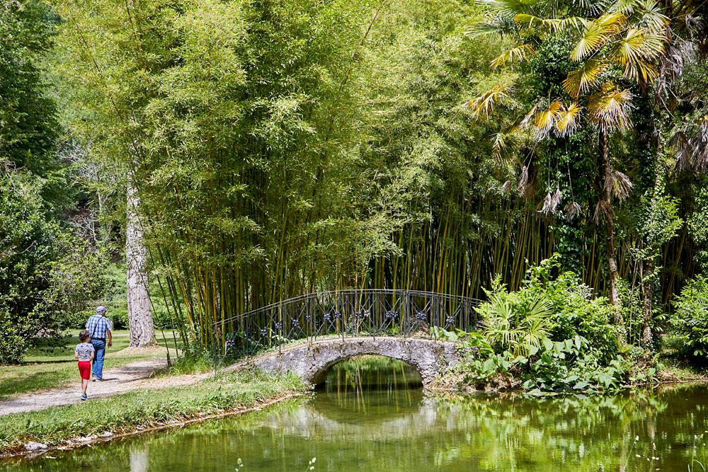 Parque del Señorío de Bertiz con dos personas paseando